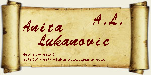 Anita Lukanović vizit kartica